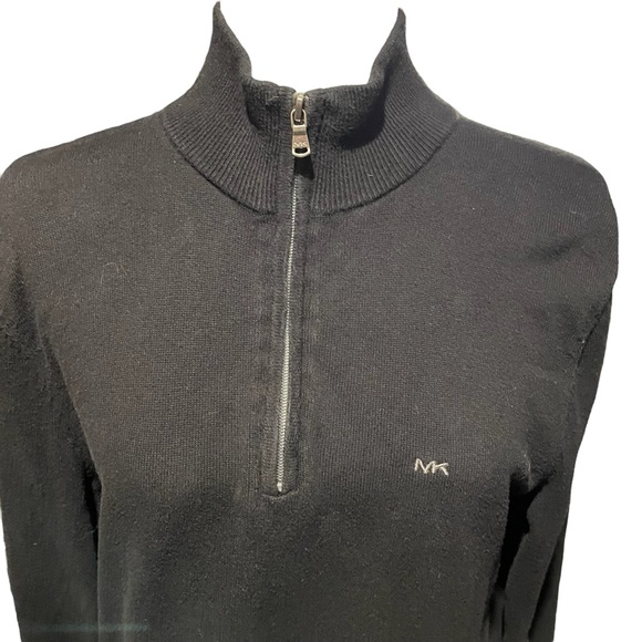 Michael Kors Quarter Zip Black Knit Pullover Sweater
Size Small, Long Sleeves - Picture 2 of 8